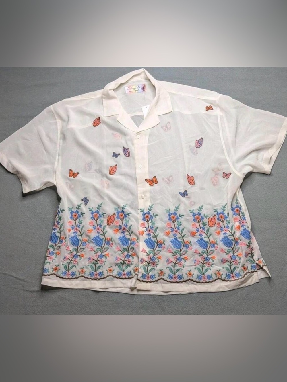 Abercrombie & Fitch for the Trevor Project Mens XL Sheer Embroidered Butterfly